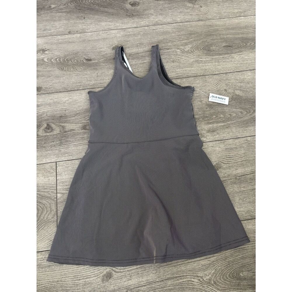 Old Navy Black and White Pinstripe Tank Dress